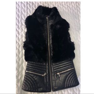 Faux Fur and leather vest